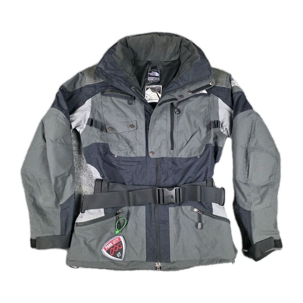 VTG THE NORTH FACE STEEP TECH MENS JACKET Medium BLACK Park City UT *